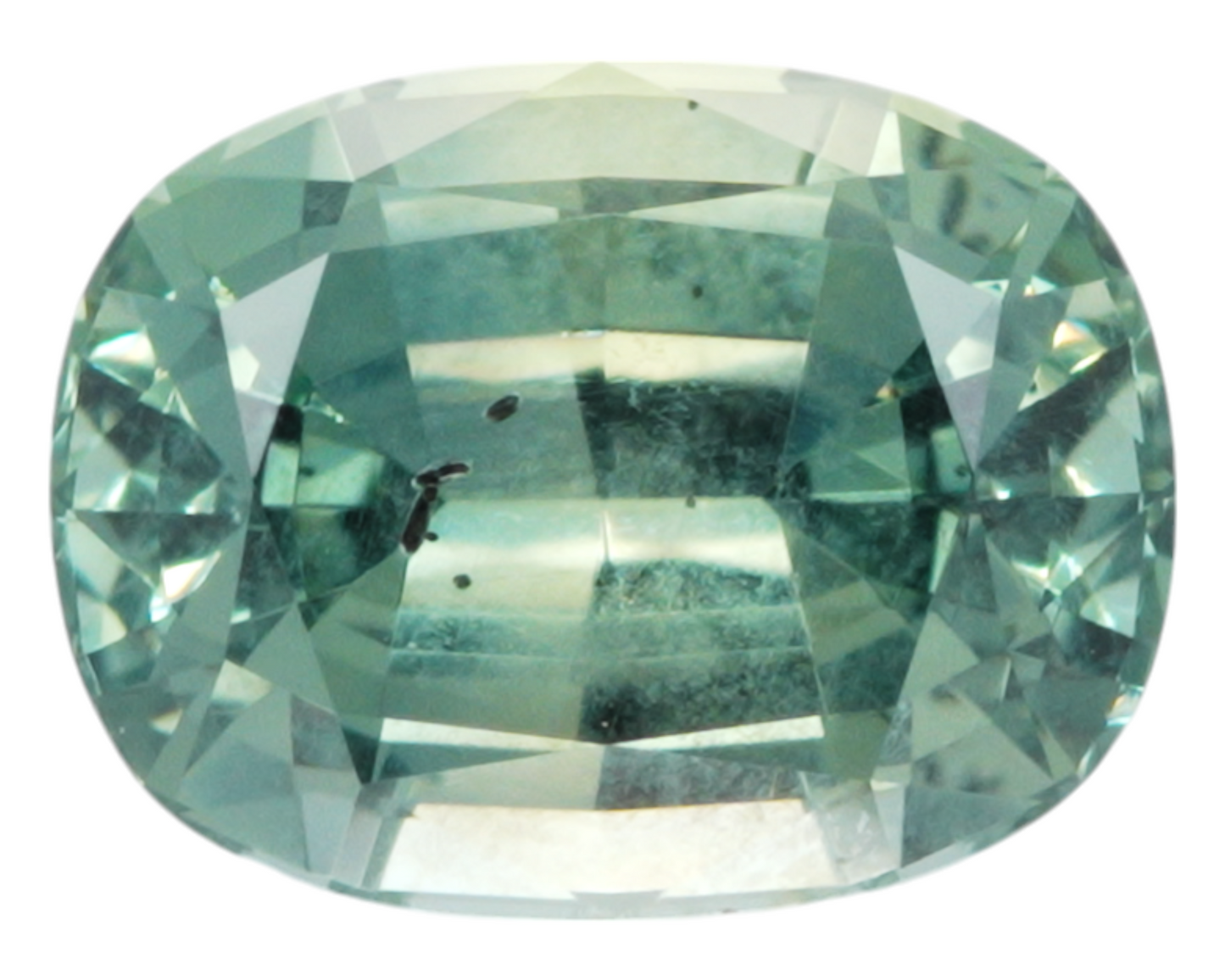 1.26 carats Teal Montana sapphire - cushion shape