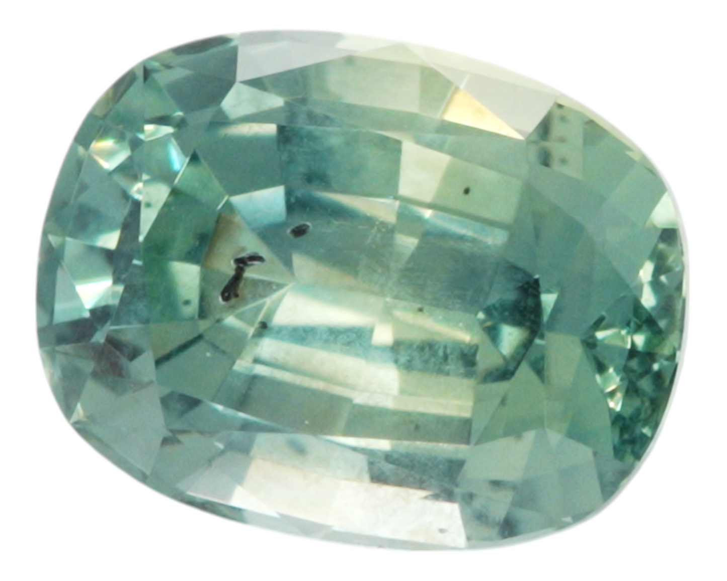 1.26 carats Teal Montana sapphire - cushion shape