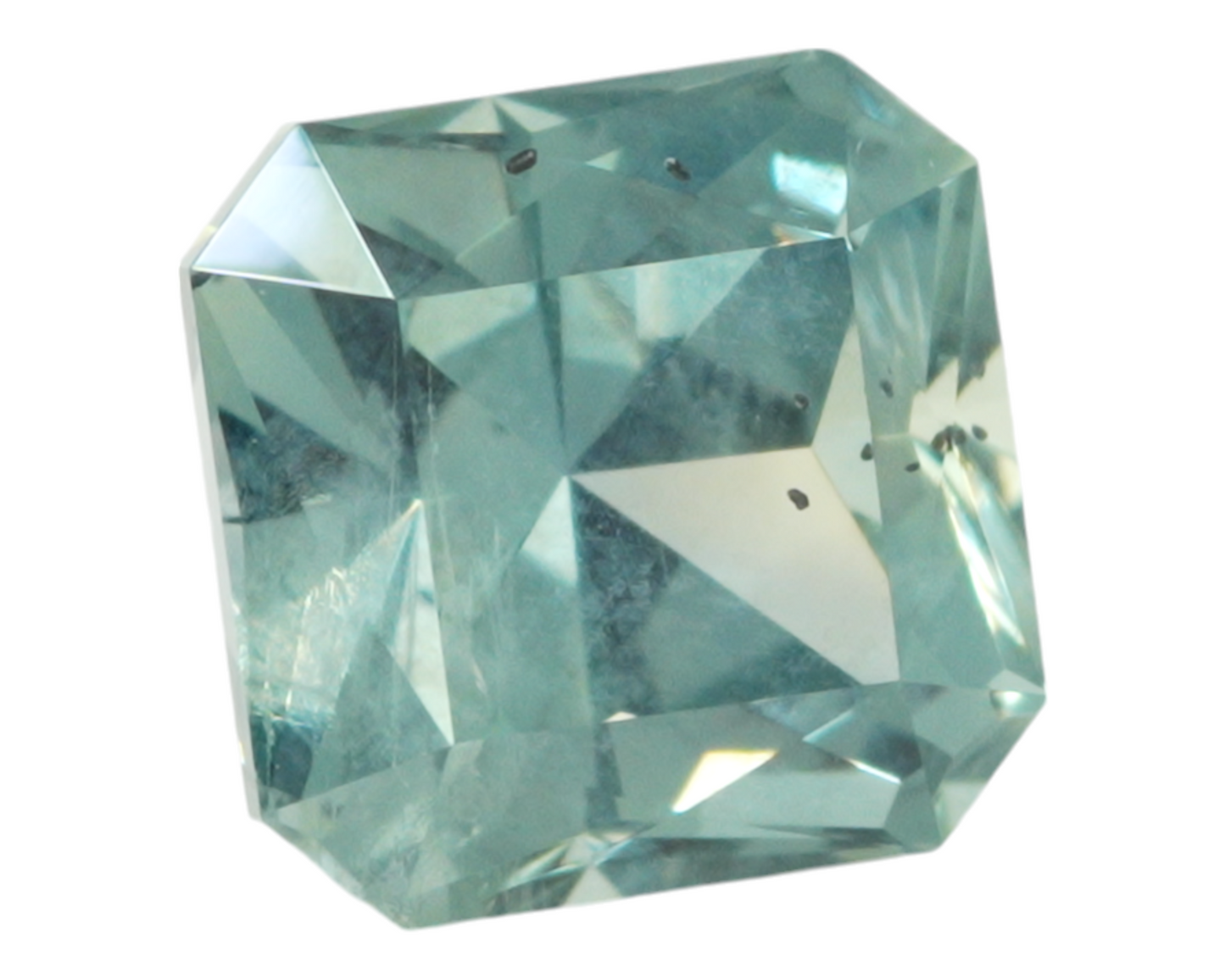 1.27 carats Teal Montana sapphire - cut corner square shape