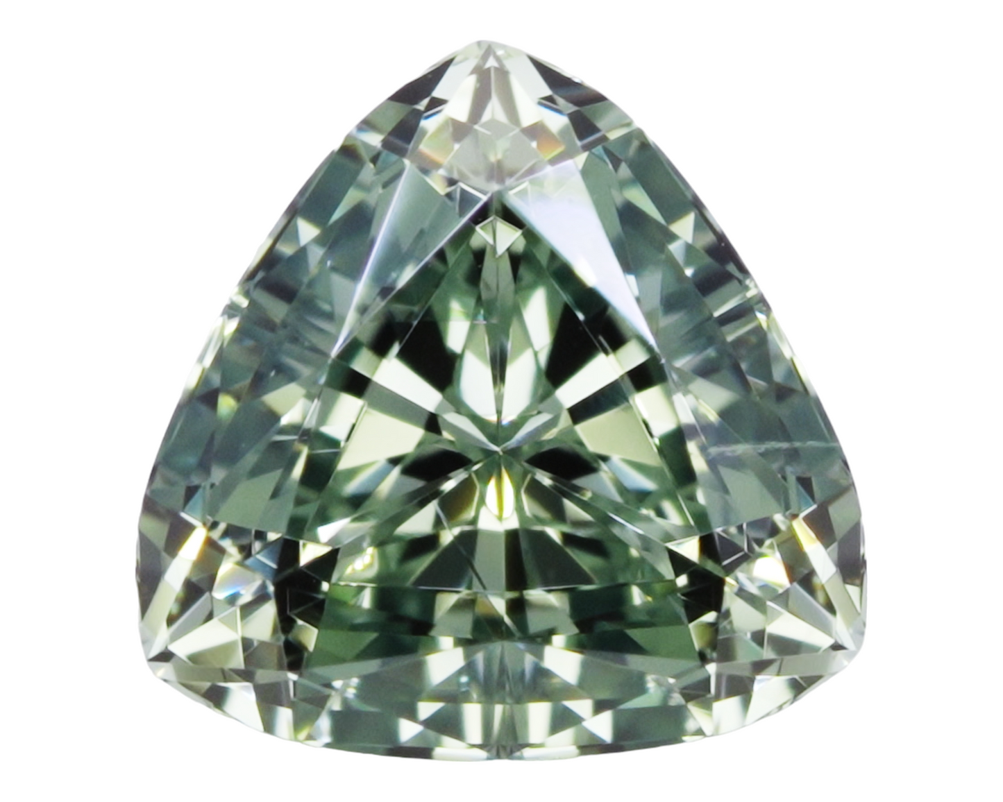 1.54 carats green Montana Sapphire - trillion shape