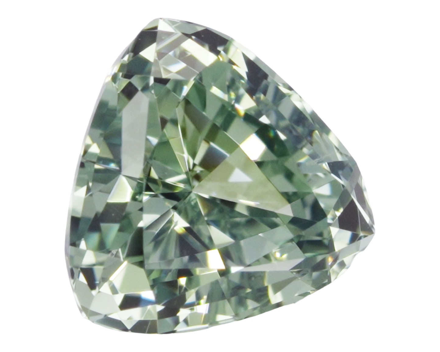 1.54 carats green Montana Sapphire - trillion shape