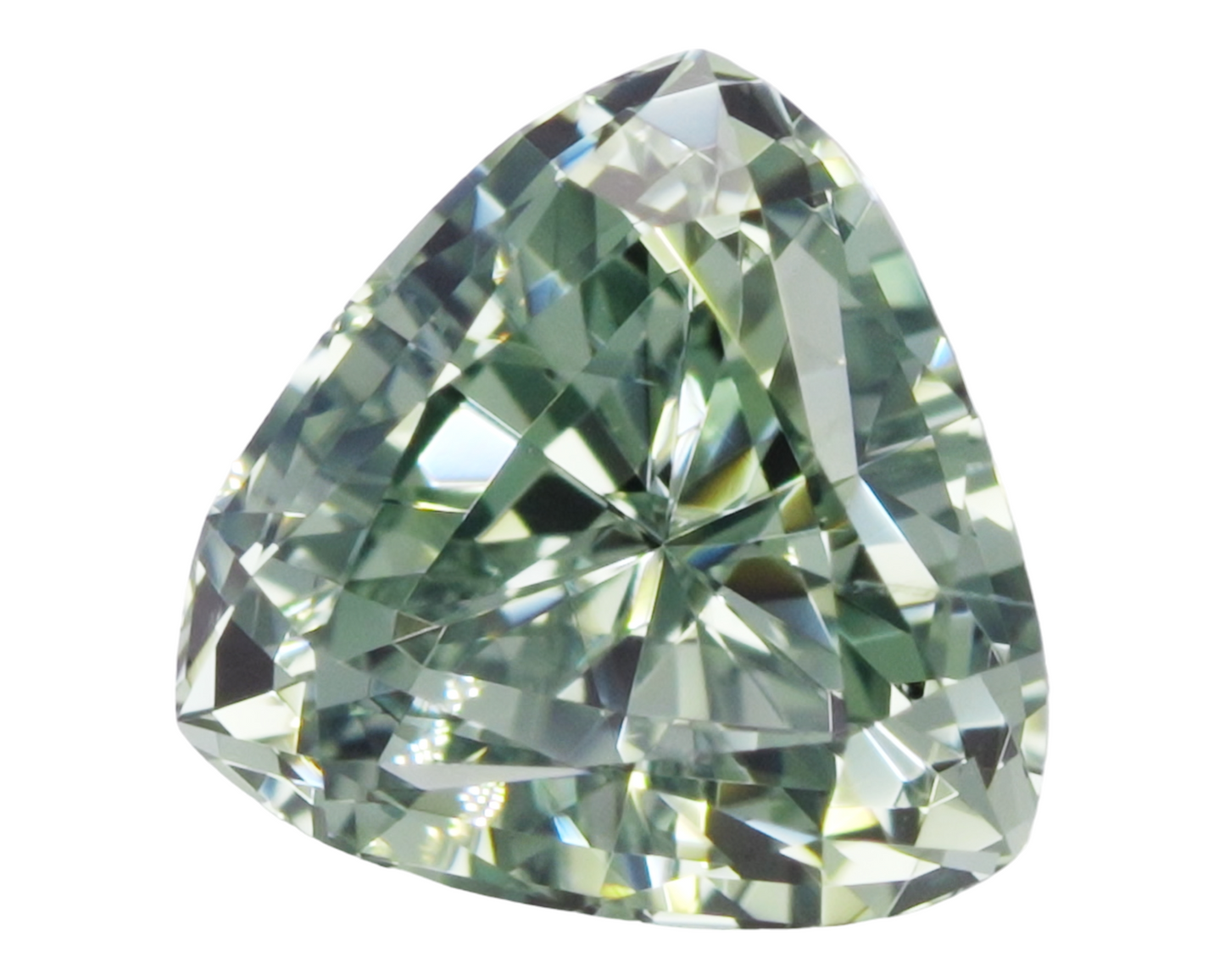1.54 carats green Montana Sapphire - trillion shape