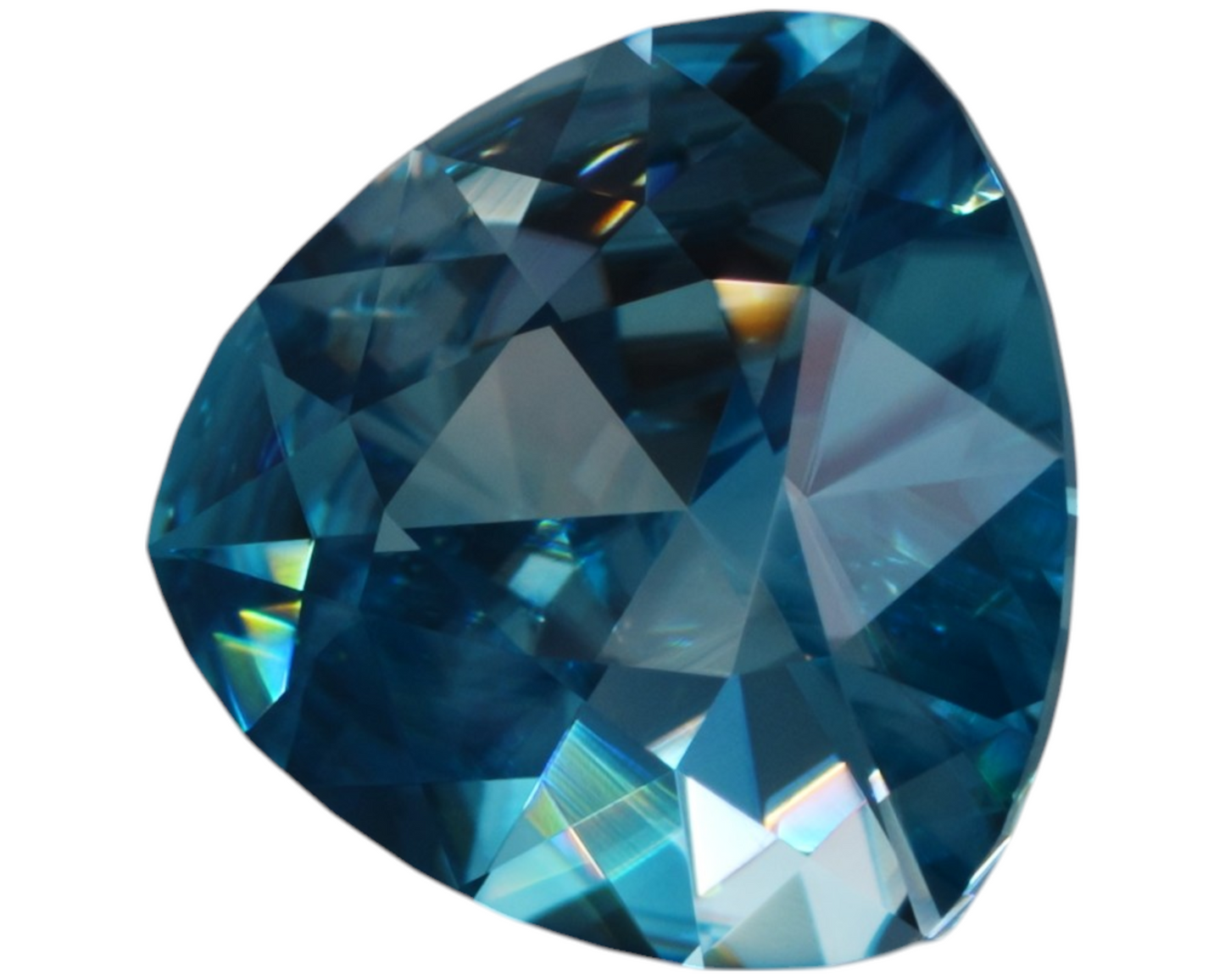 2.57 carats Cambodian blue zircon - trillion shape