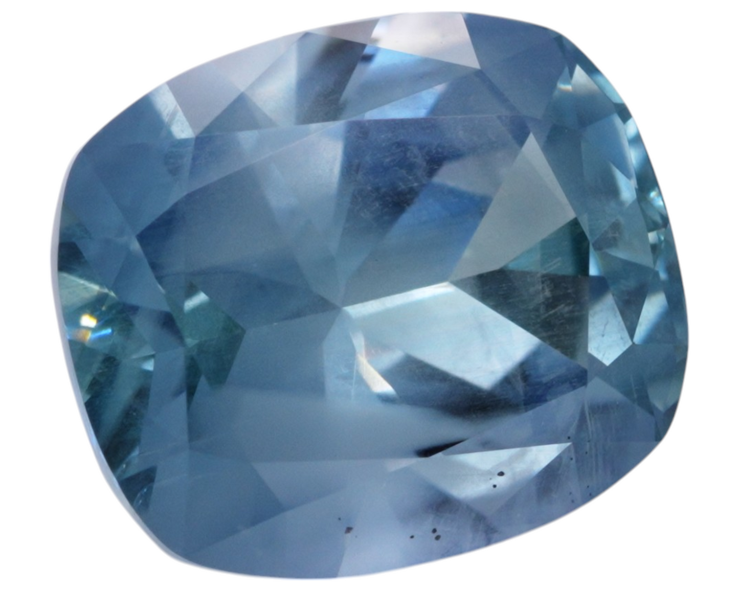 4.57 carats teal Montana Sapphire - cushion shape