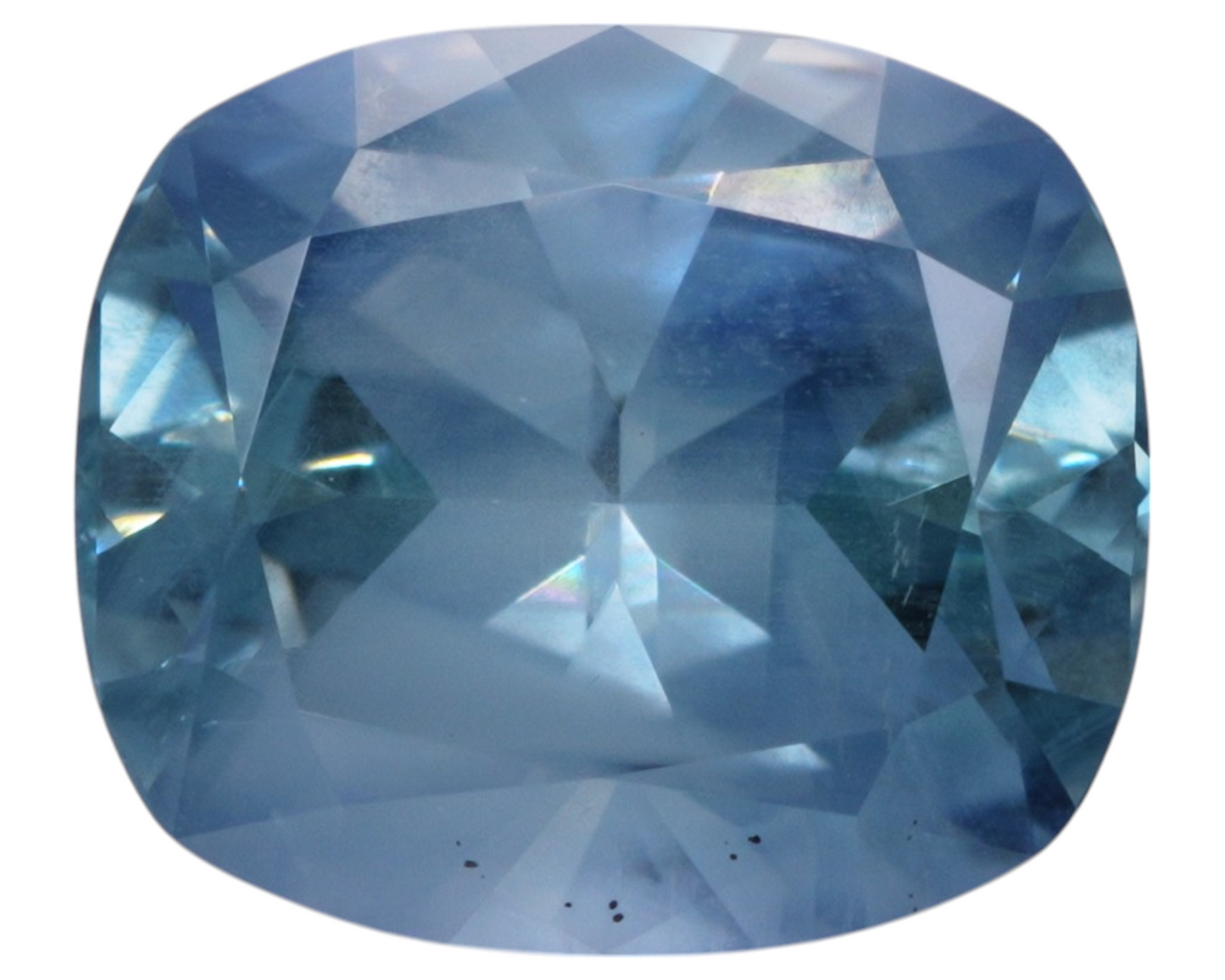 4.57 carats teal Montana Sapphire - cushion shape