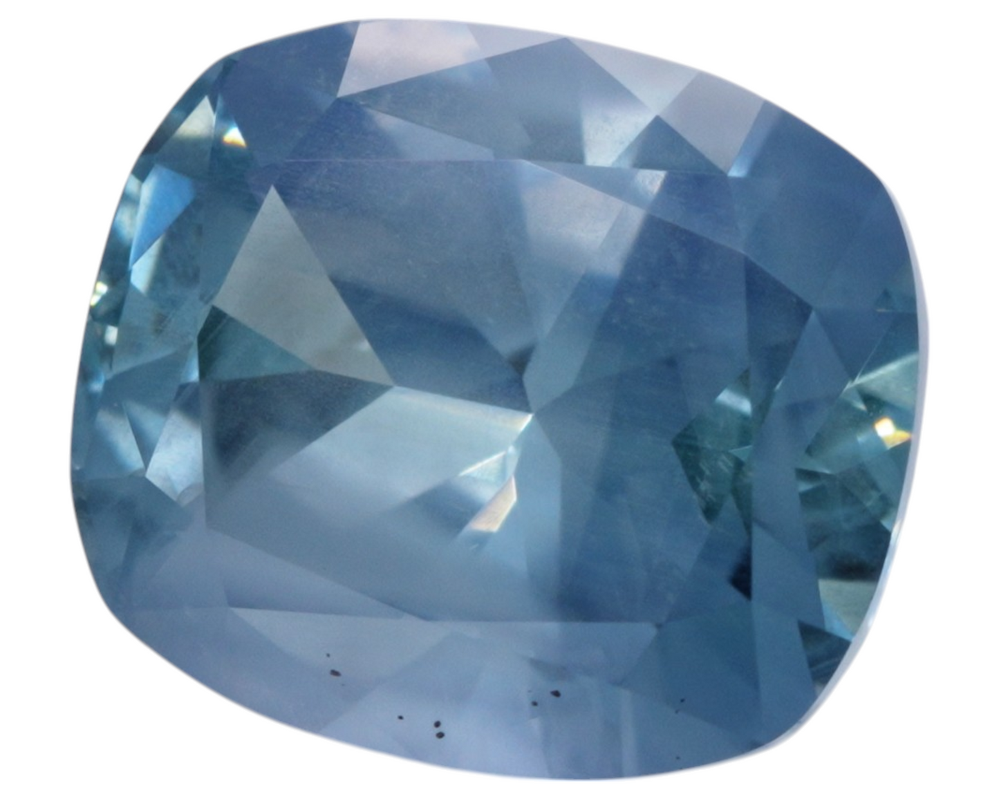 4.57 carats teal Montana Sapphire - cushion shape